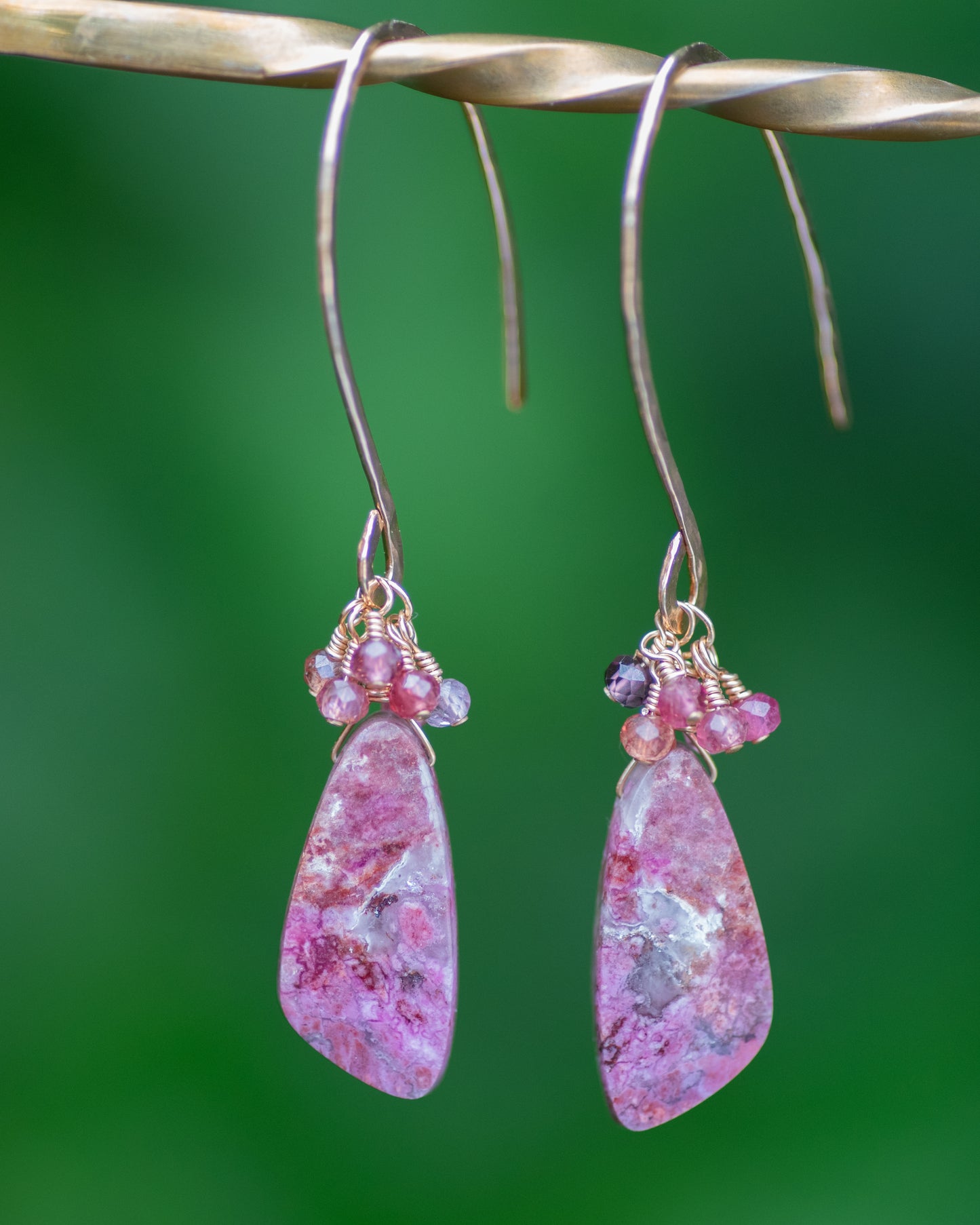 Rhodonite & Spinel Earrings