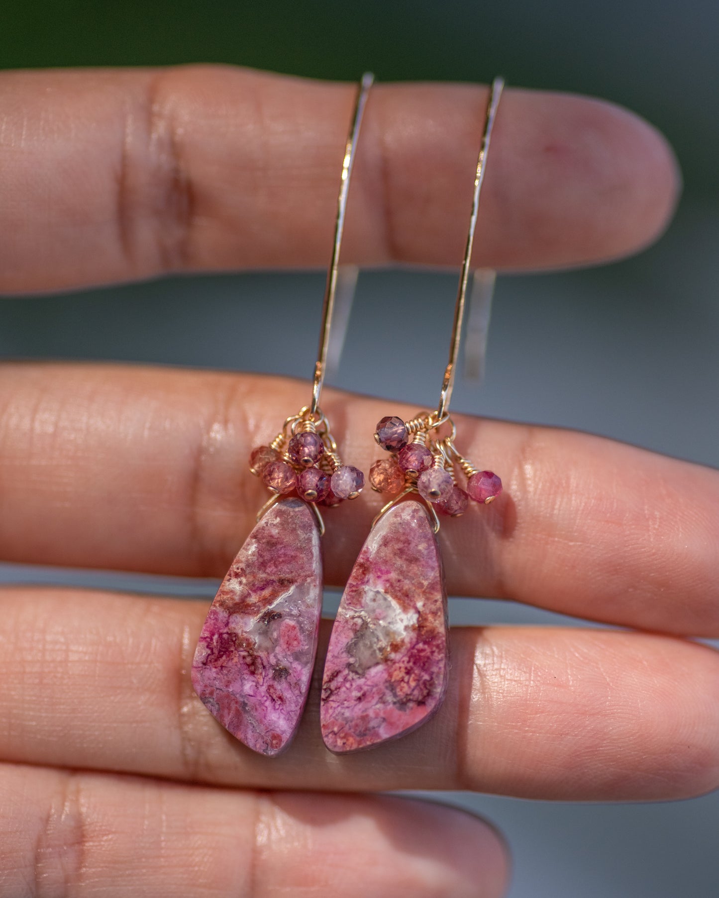 Rhodonite & Spinel Earrings