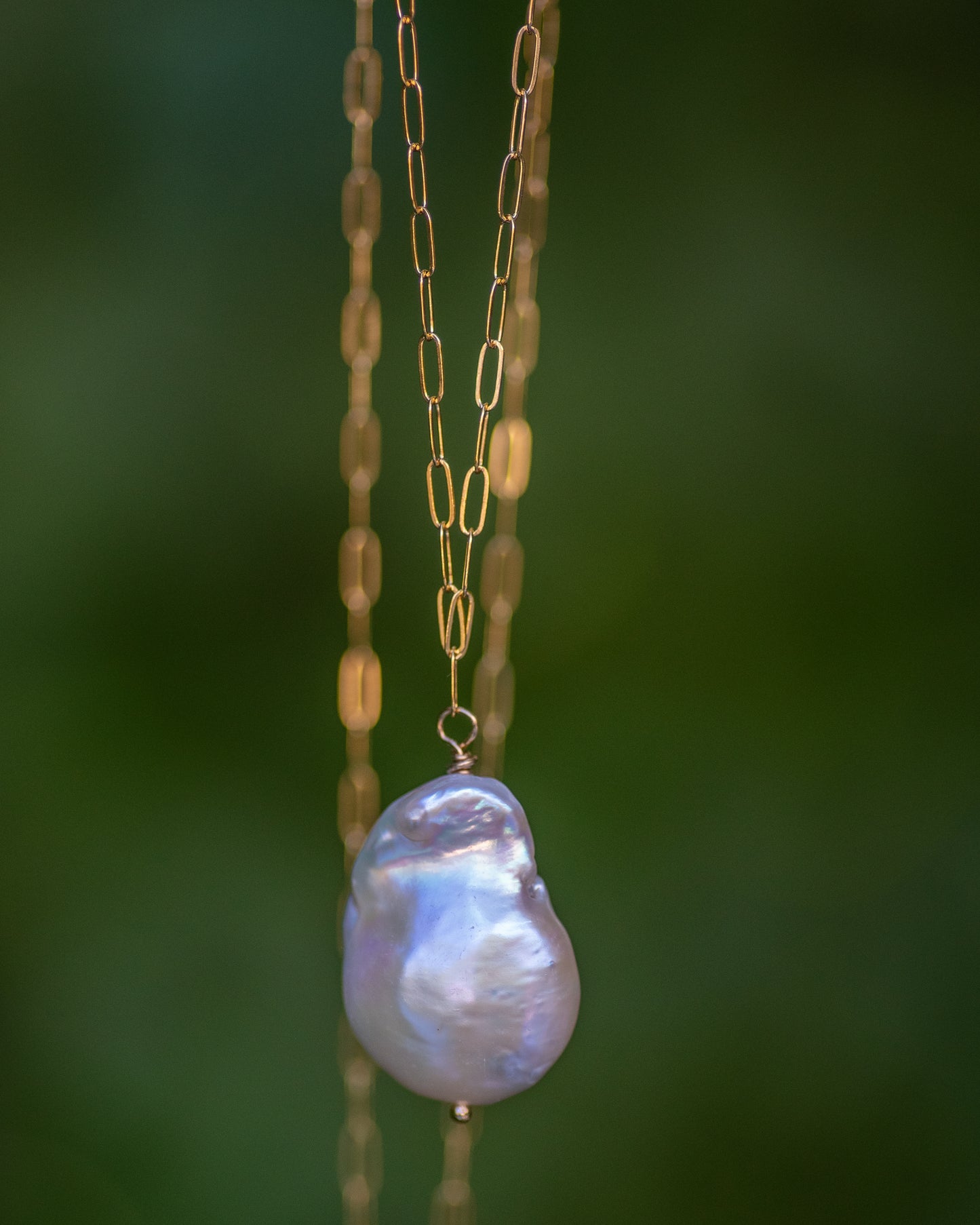 Large Baroque Pearl Pendant Necklace